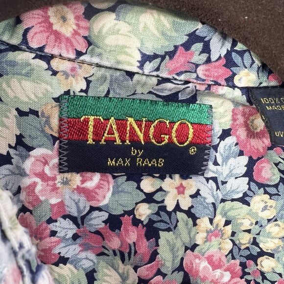 Vintage Tango by Max Raab Shirt Mens Medium floral Camp USA - Picture 5 of 15